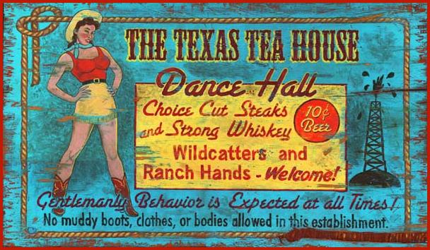 A typical Texas dance hall sign